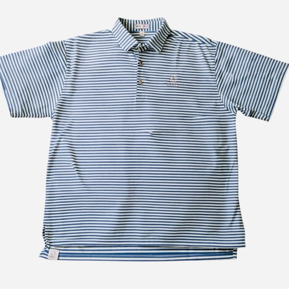 Peter Millar East Lake Golf Club Polo Shirt Men’s M Blue Stripe 100% Cotton